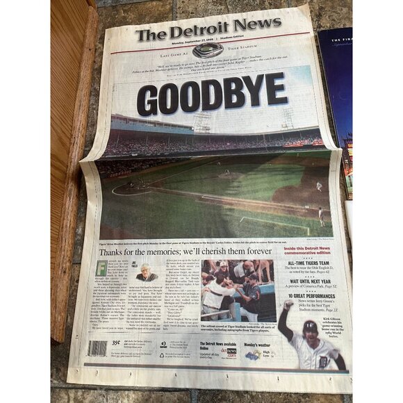 Vtg Sep. 27, 1999 Lot Of 6 Items The Final Game Detroit Tigers Tiger Stadium New - Picture 3 of 8